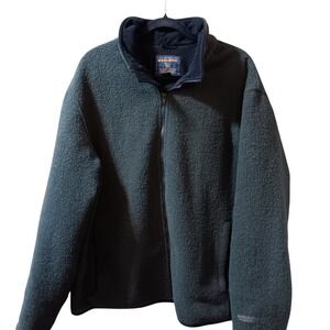 Vintage Woolrich Mens Loden Green Wool‎ Blend TechnoWool Fleece Jacket Size L